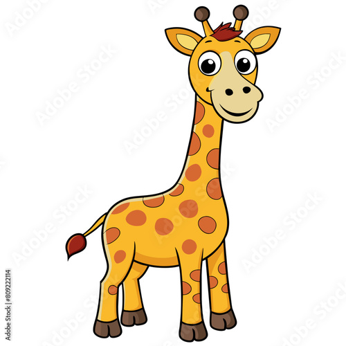 American Giraffe Cartoon Vector Illustration