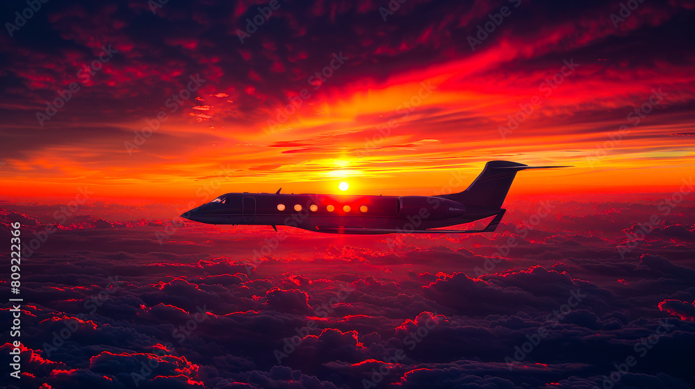 Tranquil Sunset Sky with Airplane Outline
Tranquil Sunset Sky with Airplane Outline