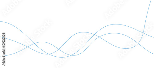 Abstract vector modern background with blue wavy lines and particles.