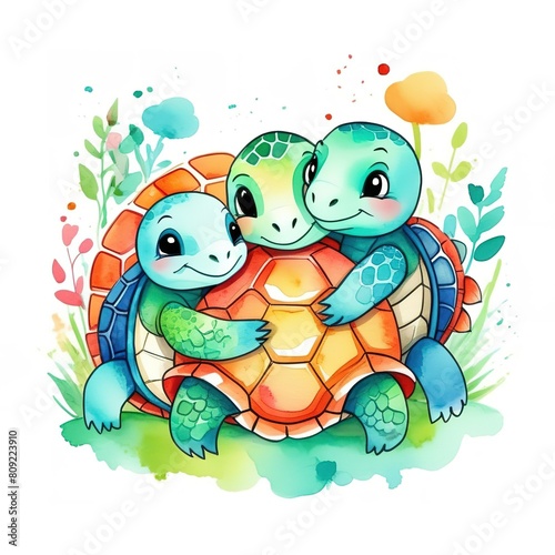 Watercolor sea turtle. illustration for greeting cards, invitations and other printing and web projects