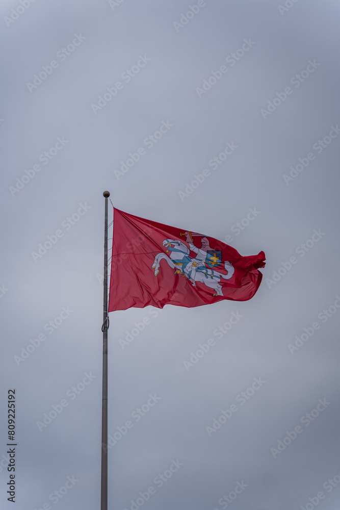 Historical Lithuanian flag, coat of arms of Lithuania, consisting of an ...