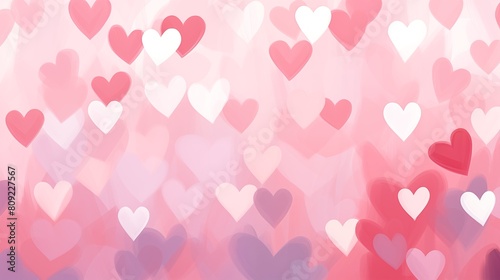 Romantic Pink and Red Hearts Pattern for Valentine s Day