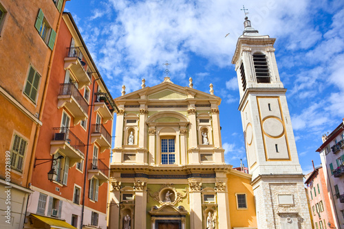 Cathedrale Sainte Reparate on the  famous Rossetti square in Nice, France photo