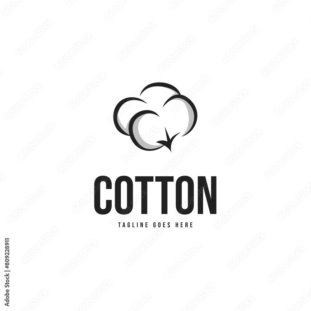 Fototapeta premium Cotton flower logo design template vector illustration idea