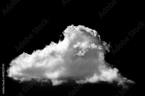 White cloud on a black isolated background to overlay image