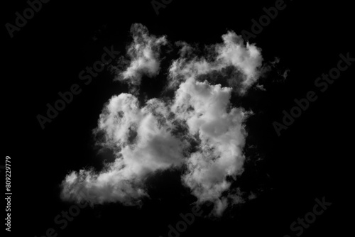 abstract clouds in high resolution isolated on black background