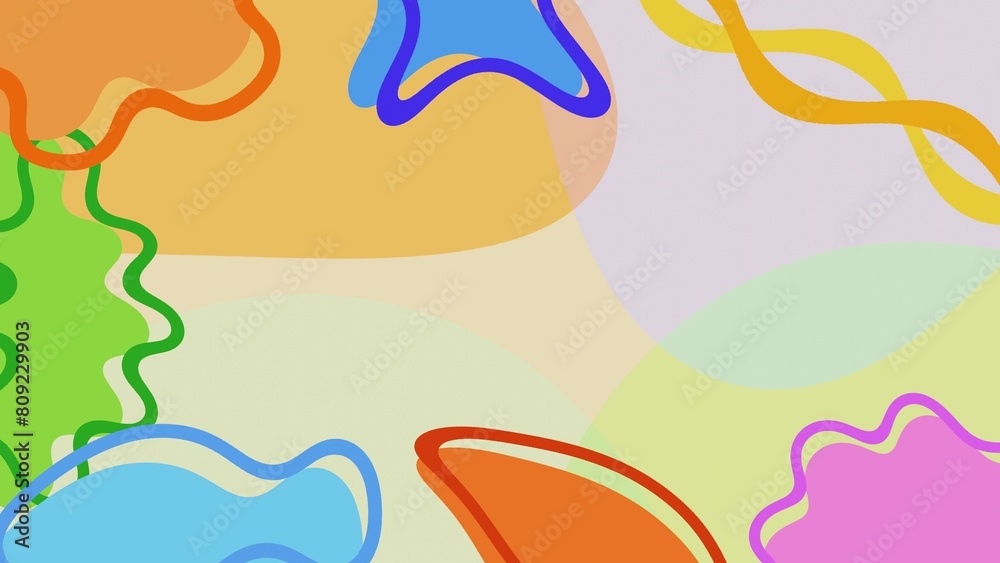 Abstract colorful shapes, organic background. 3d rendering.	