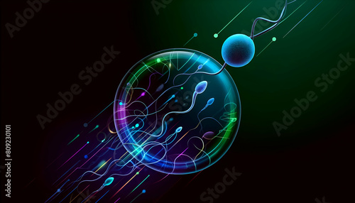Fertilization Sperm Egg Zygote Embryo Conception Wallpaper HD Generative AI photo