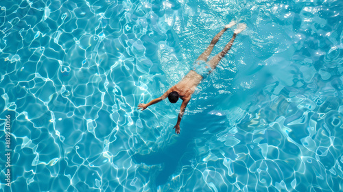 swimming in the pool