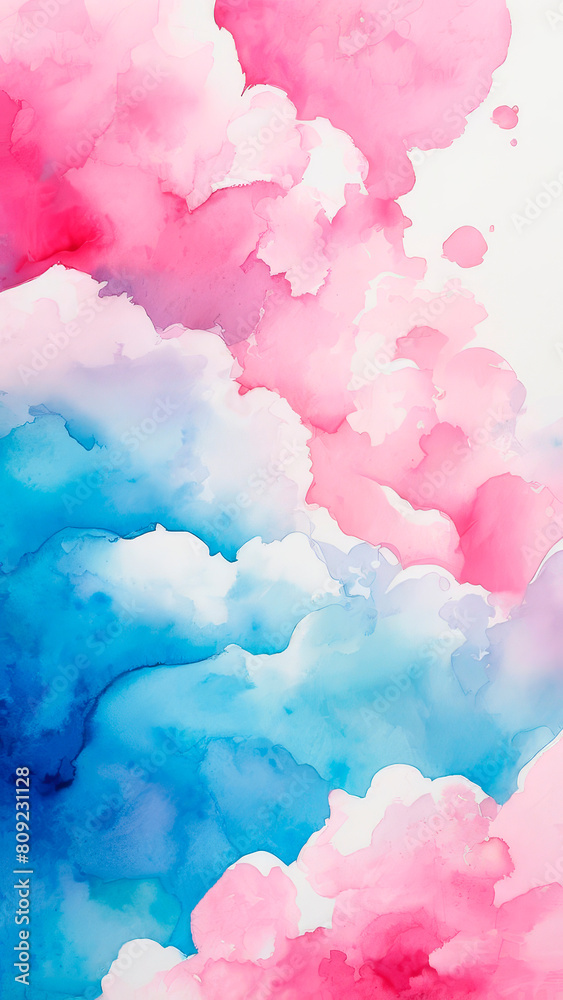 Abstract watercolor background illustration, random pink and blue splashes Abstract watercolor background illustration, random pink and blue splashes