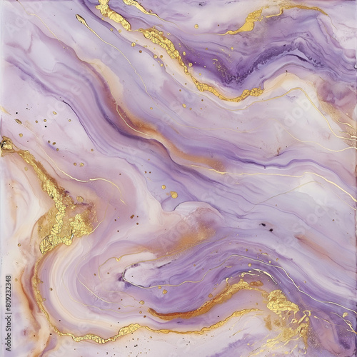 abstract background, wallpaper in soft purple and pink marble with gold veining