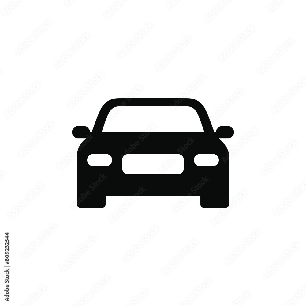 Car silhouette icon. Front view. Vector illustration Car silhouette icon. Front view. Vector illustration