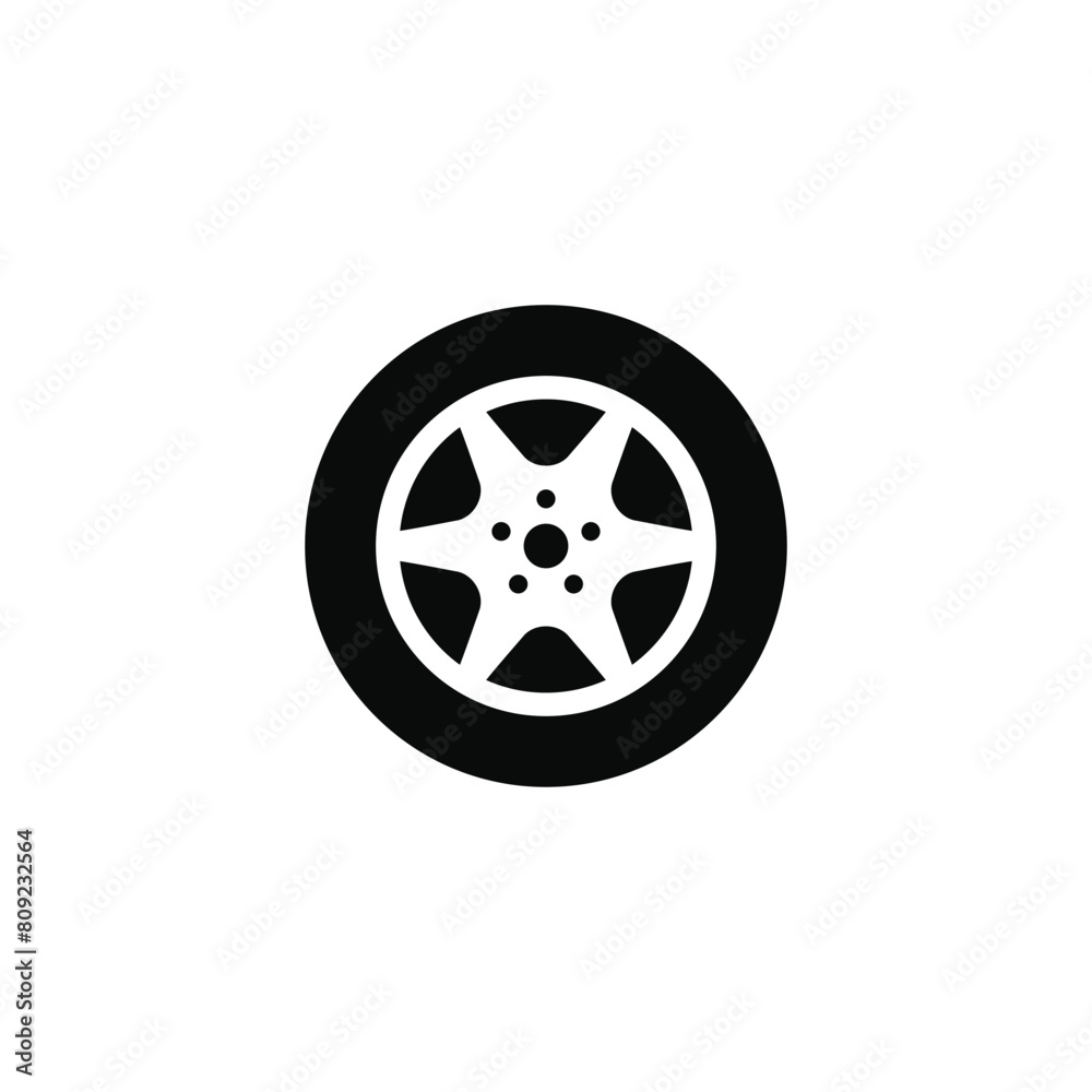 Car wheel icon. Vector illustration