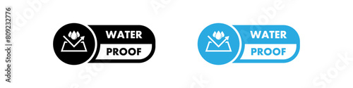 Water and Dust resistant - vector badges. Water protection, liquid proof protection.