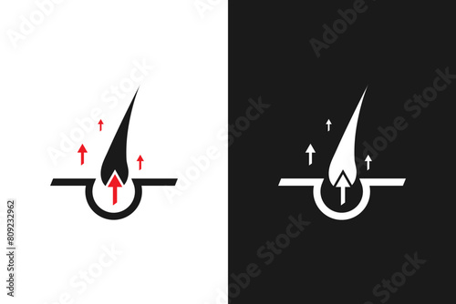 Hair treatment and care icon. Vector shampoo label isolated on white.