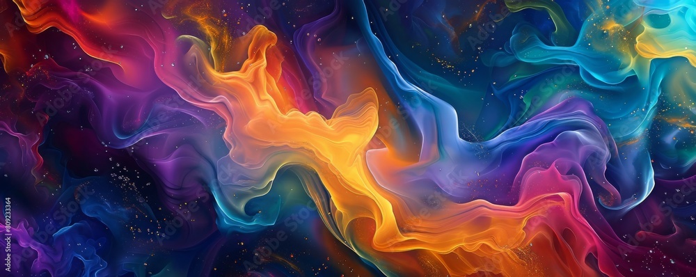 Fototapeta premium Vibrant abstract fluid colors in motion
