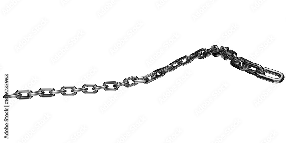 Silver chain isolated on a transparent background. 3D render of chromed metal.
Silver chain isolated on a transparent background. 3D render of chromed metal.