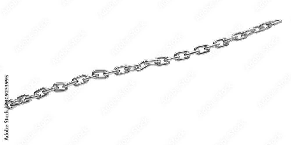 Silver chain isolated on a transparent background. 3D render of chromed metal.
Silver chain isolated on a transparent background. 3D render of chromed metal.