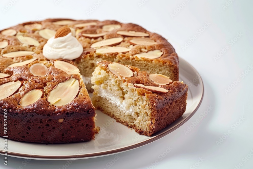 Homemade Almond Coffee Cake with Smooth Sour Cream and Fragrant Almond Extract Homemade Almond Coffee Cake with Smooth Sour Cream and Fragrant Almond Extract