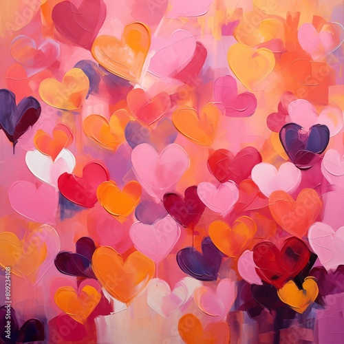 Colorful Abstract Heart Painting Expressing Love and Romance