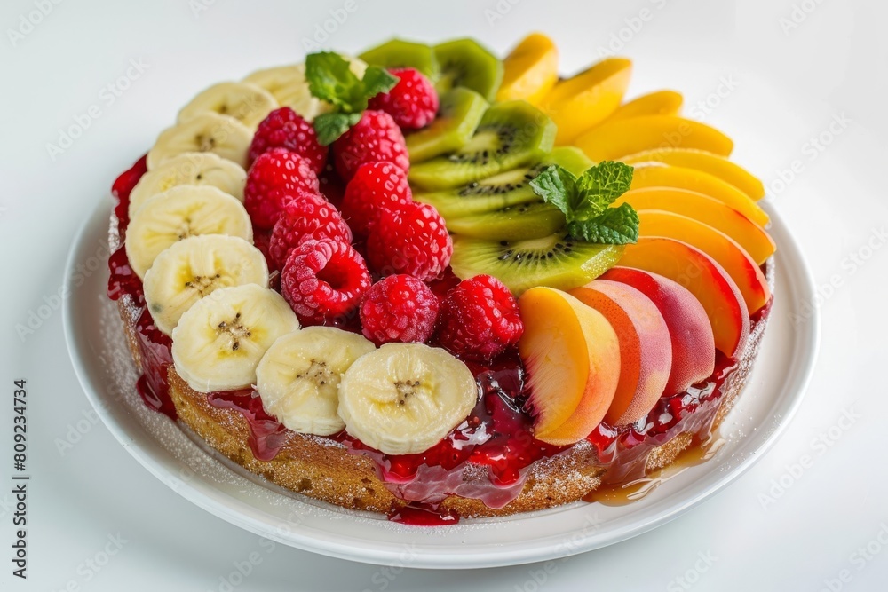 Almond Cake with Raspberry and Mixed Fruit Topping