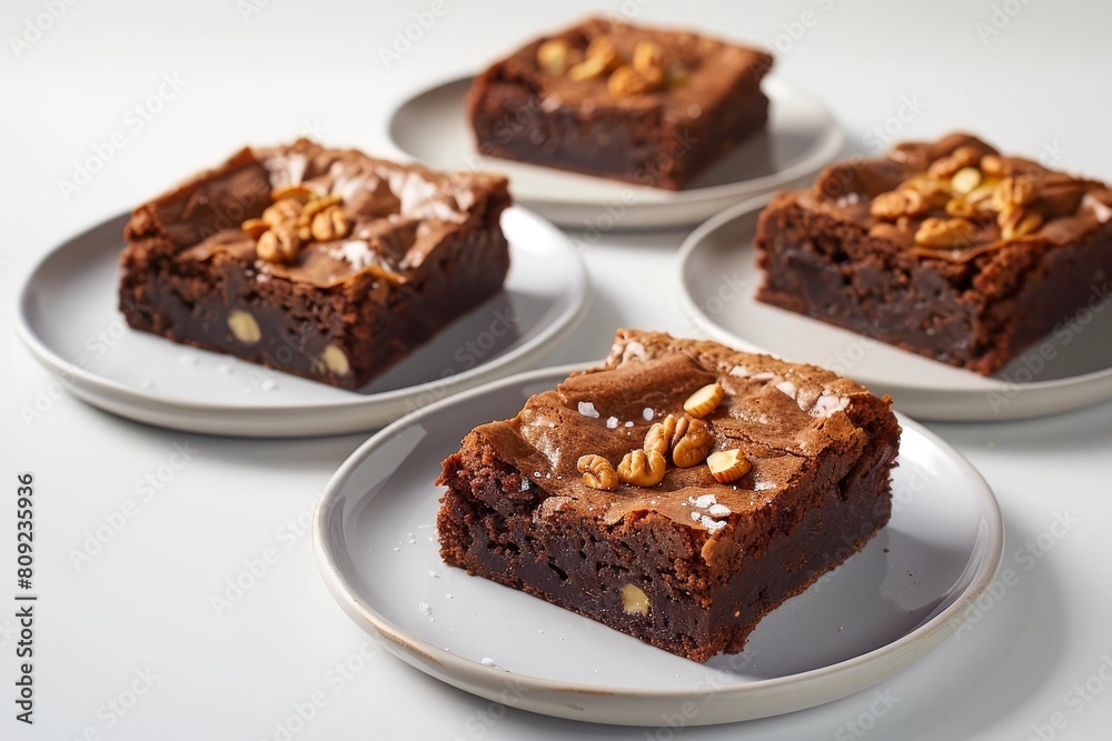 Irresistible Almond Butter Brownies on White Plate
