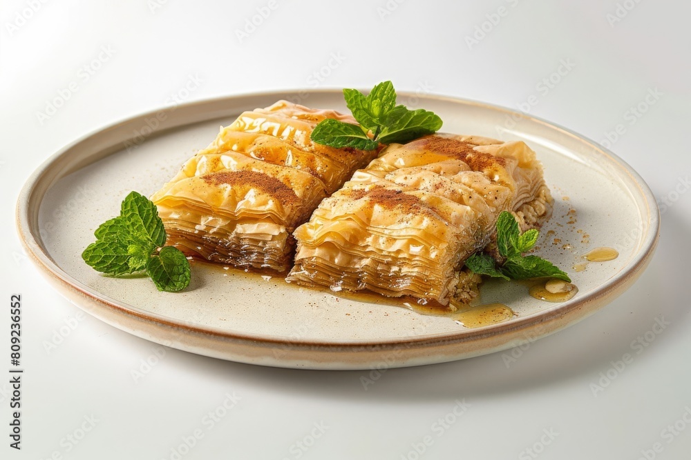 Exquisite Almond Baklava with Layers of Flaky Phyllo Dough and Melted Butter