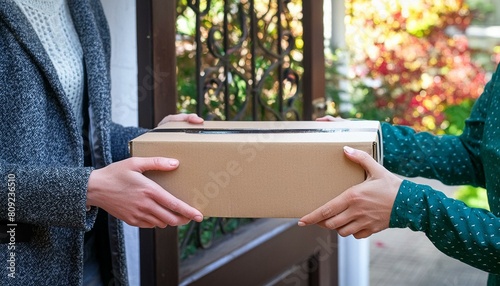 Package being Delivered - Growth in E-commerce Sales - Courier Delivering Premium Service - Online Shopping - Parcel Delivery by Deliveryman or Courier - Express Delivery © Eggy