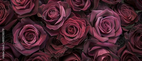 Burgundy roses with velvety petals  each bloom exuding deep  rich hues and luxurious textures that convey passion