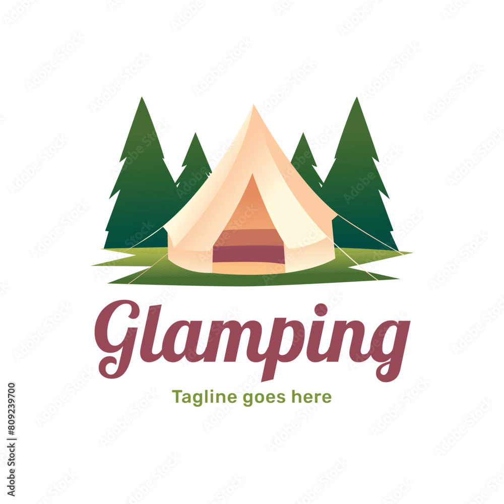 Gradient glamping logo template