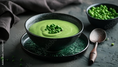 a green pea cream soup
