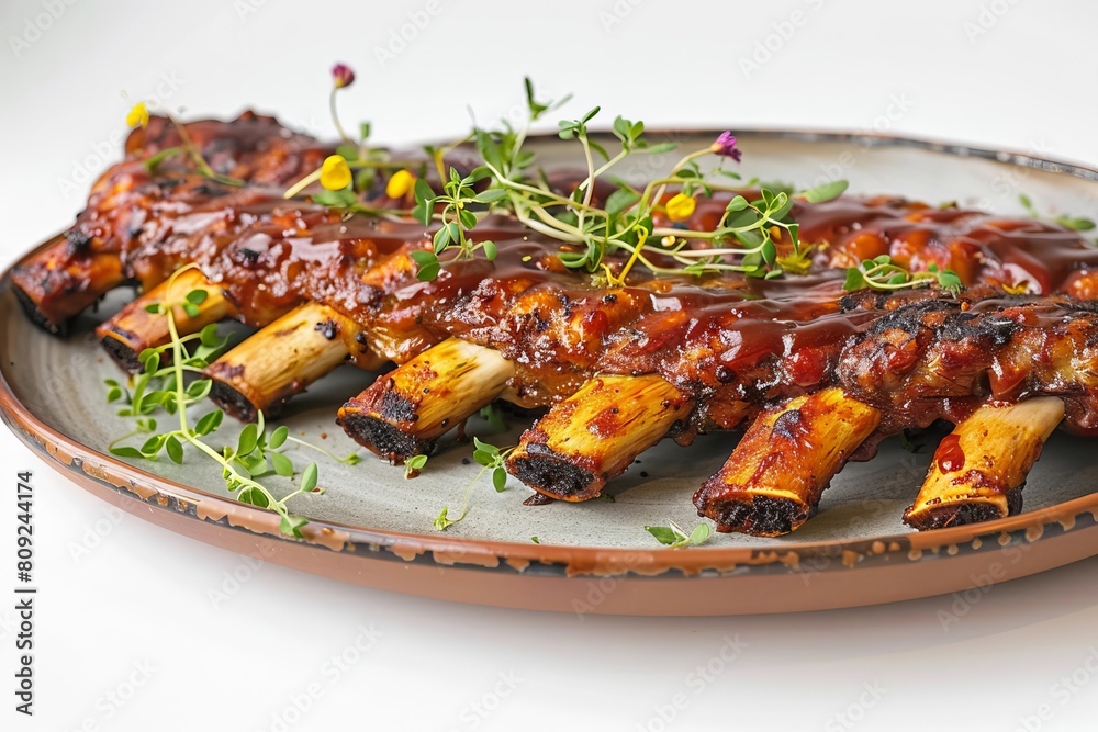 Vibrant Alligator Ribs with Barbecue Sauce Vibrant Alligator Ribs with Barbecue Sauce