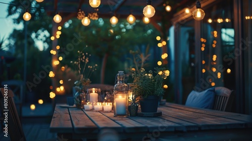A wooden fence adorned with a string of lights, creating a magical ambiance for any event. Enhance your landscape with this charming light fixture AIG50