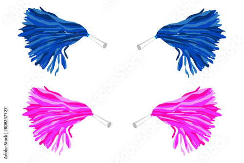 Set of multicolored pom-poms vector.
