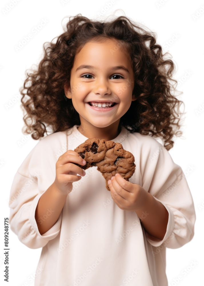 Naklejka premium PNG Portrait chocolate smiling child. 
