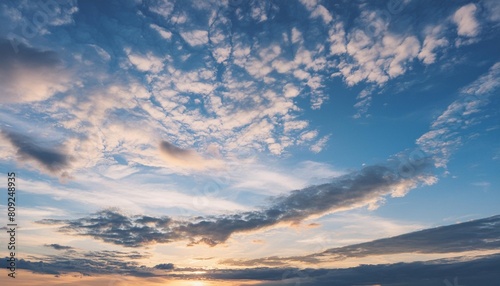 blue sky at sunset