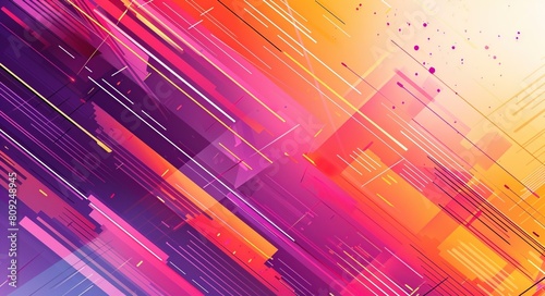 abstract background with geometric elements and colorful lines  in a stylish orange pink purple color scheme.