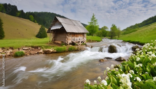 flowing mountain river in apuseni photo