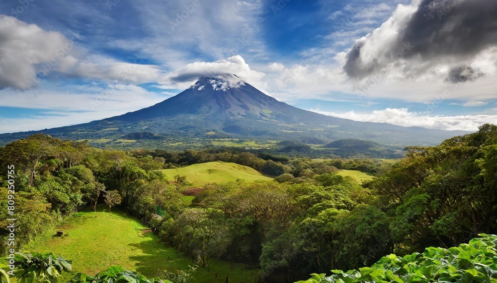 volcano arenal in central costa rica seen from monteverde