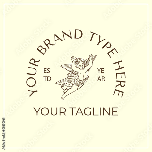 Vector Cupid Logo Vintage Illustartion