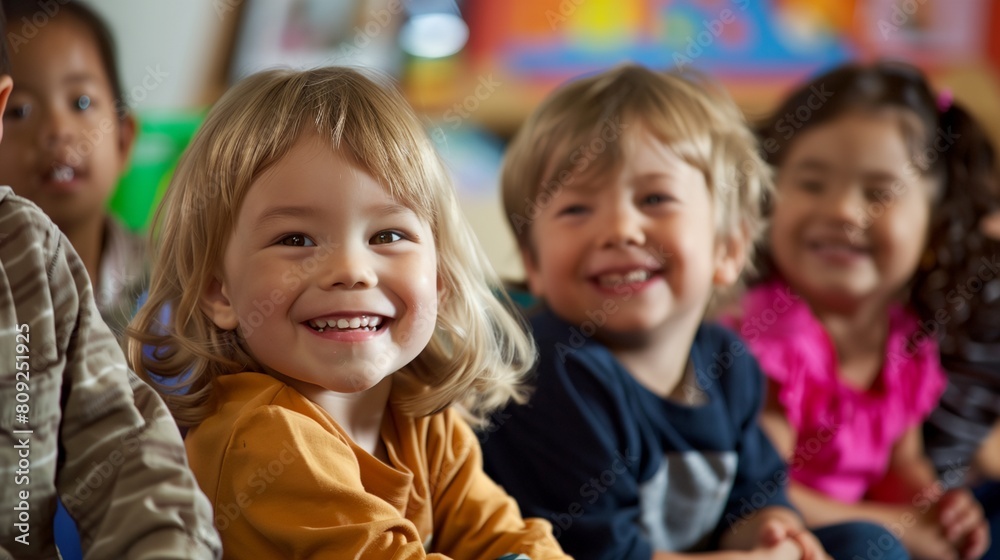 a group of children sitting next to each other smiling a group of children sitting next to each other smiling