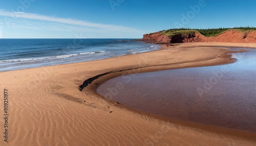 sandy beach on the atlantic ocean cavendish prince edward island canada photo