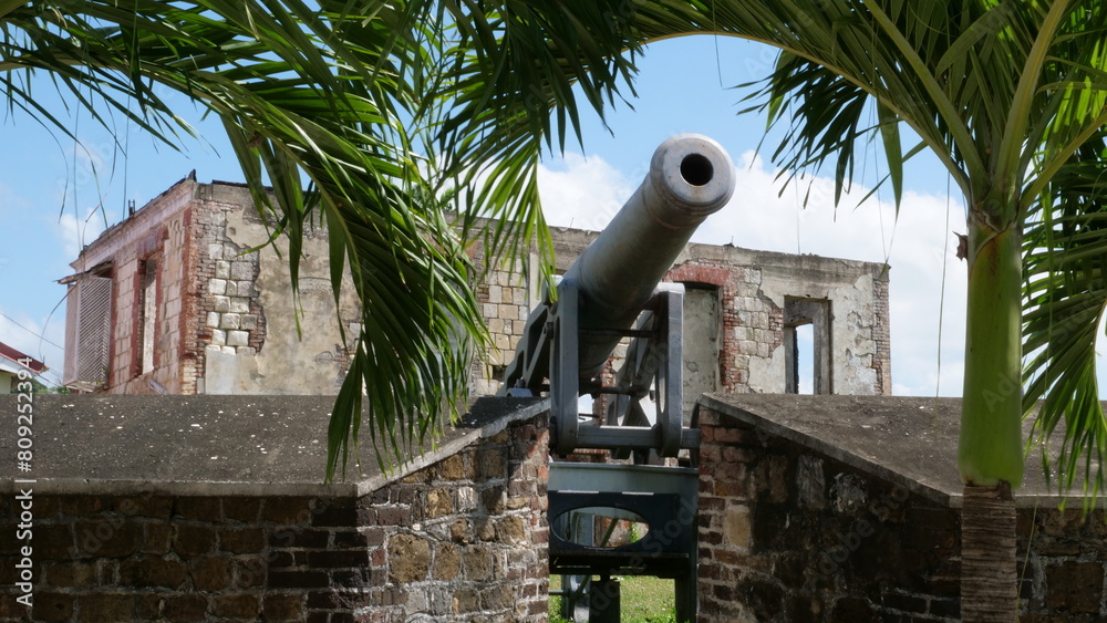 Cannon in front of Morant Bay Historic Courthouse