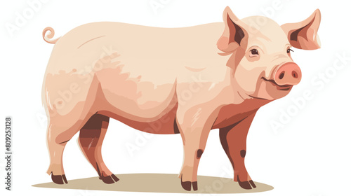 pig on a white background farm animals pig sketch i