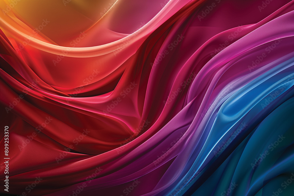Beautiful Five-Color Curved Background Material