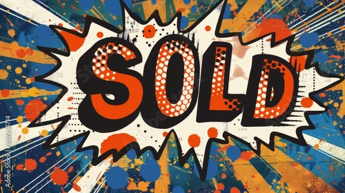 The word Sold created in Pop Art.