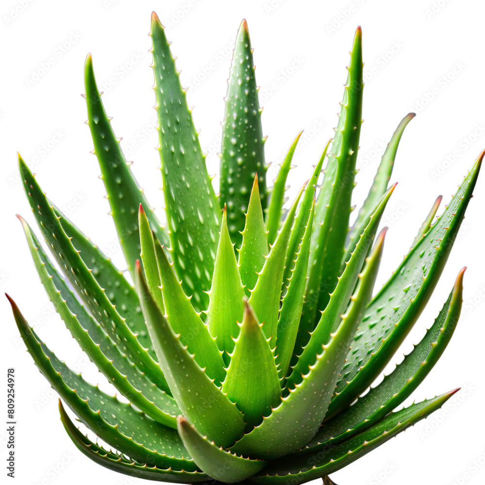 Vibrant Green Aloe Vera Plant on a Transparent Background Vibrant Green Aloe Vera Plant on a Transparent Background