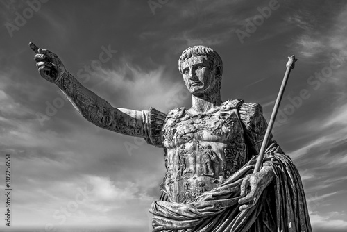 Julius Caesar, ancient statue in Rome, Italy. Concept for leadership, personal growth, personal development photo