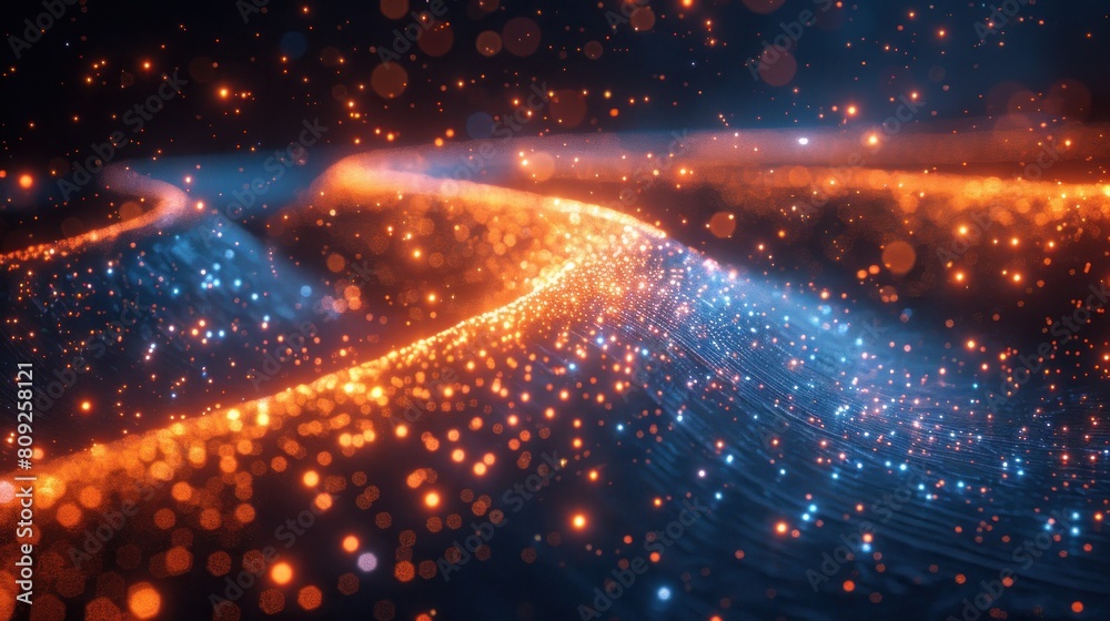 The wave background is designed with complementary colors that blend together