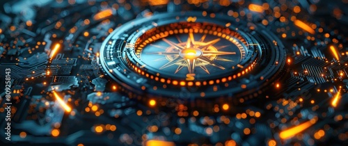 technological compass background photo